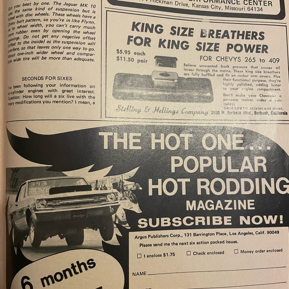 Vintage Popular Hot Rodding 1969 Magazine Fair Condition - Picture 7 of 9
